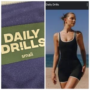 Nwt Daily Drills Go Navy Playsuit W Piping s